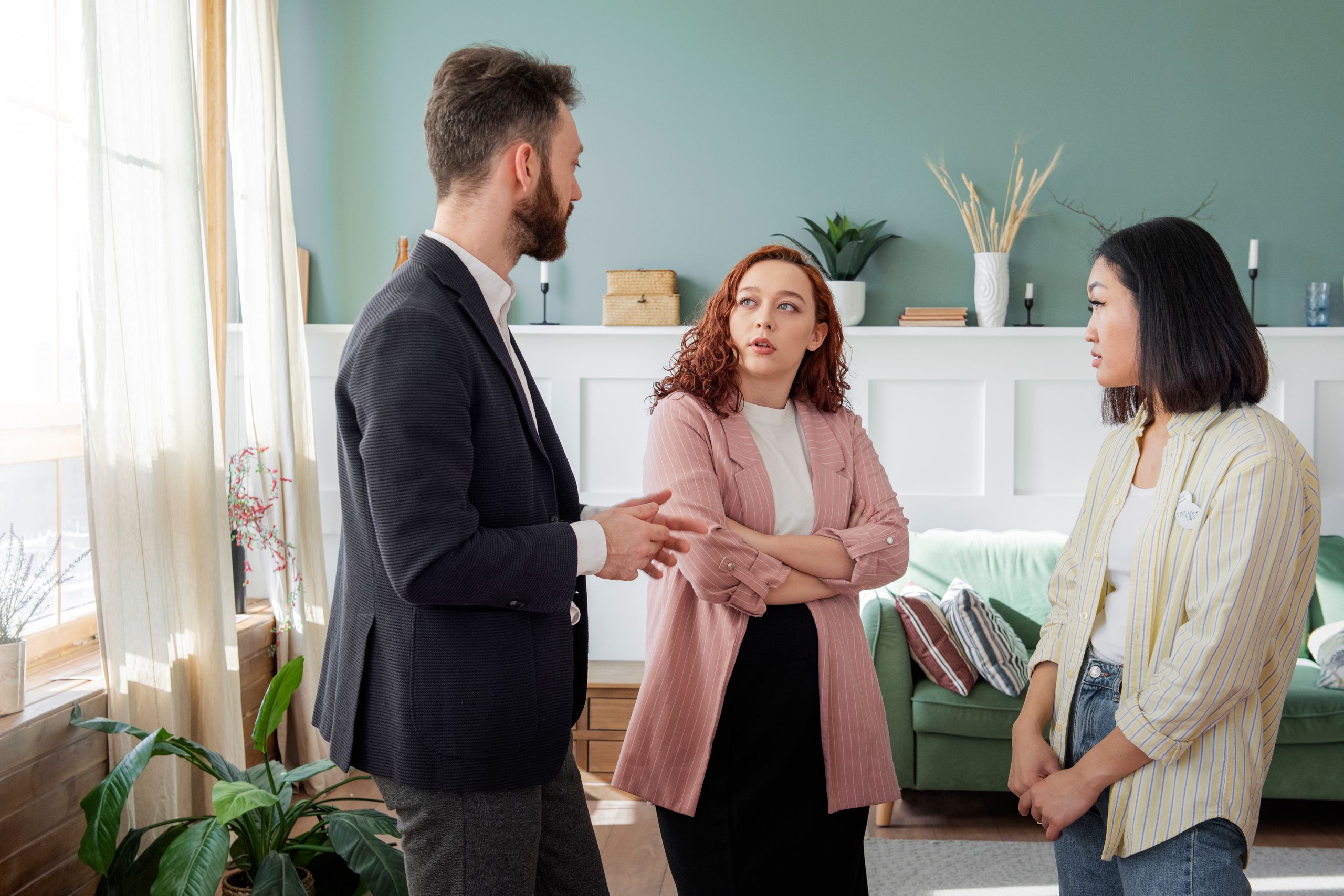 Real estate agent with clients